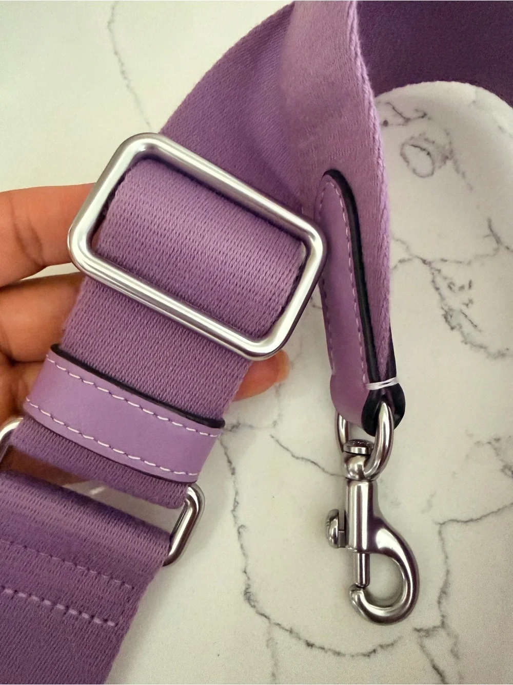 Coach Lavender /Purple Canvas Adjustable Crossbody Strap with Silver Hardware